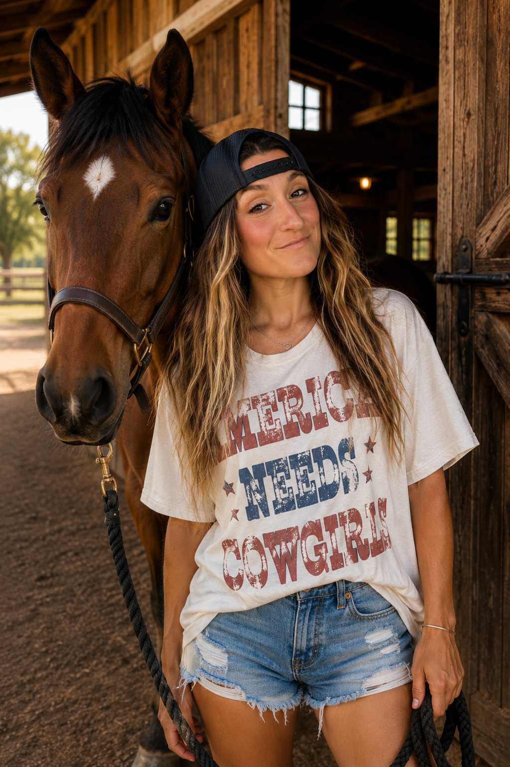 America Needs Cowgirls Graphic Tee