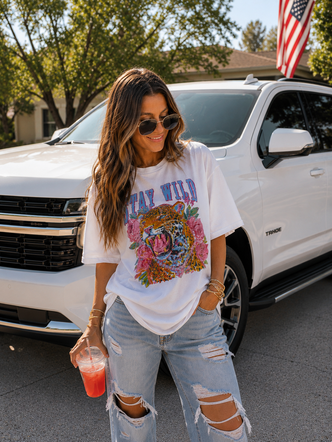Stay Wild Leopard Graphic Tee