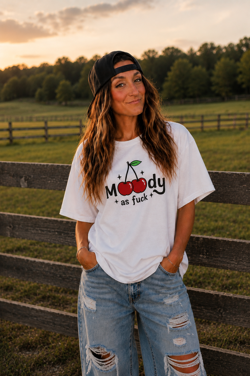 Moody As F**k Cherry  Graphic Tee