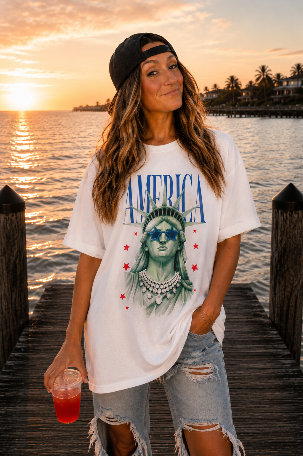 America Statue of Liberty Graphic Tee