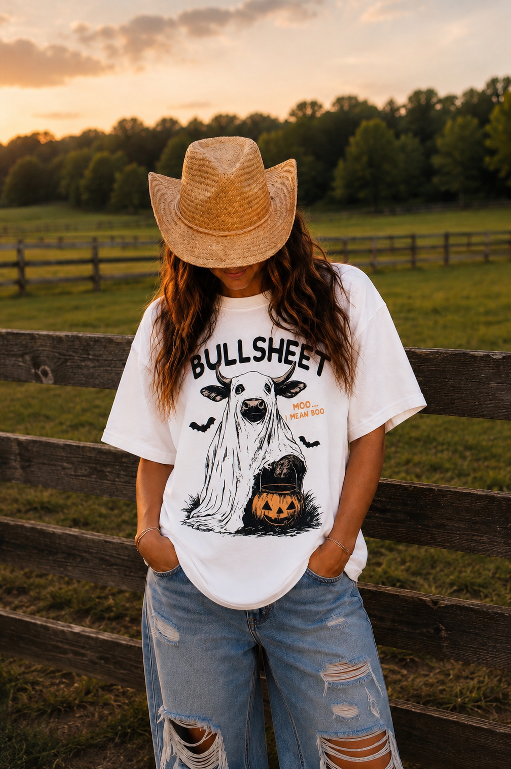 Bullsheet Halloween Cow Tee
