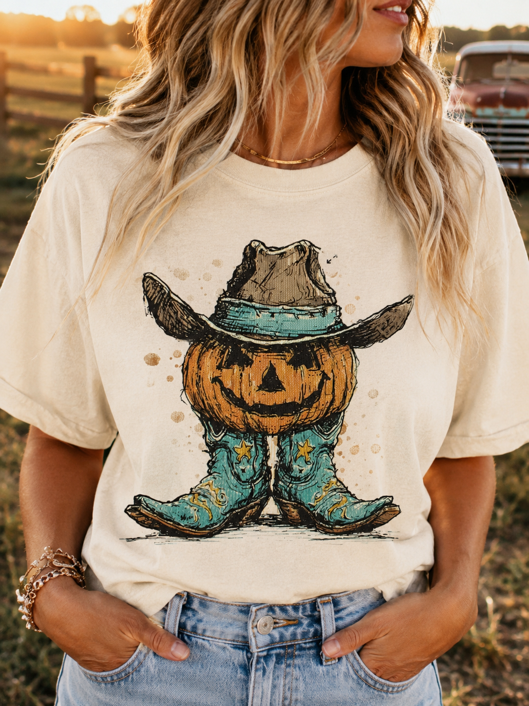 Cowboy Pumpkin Tee