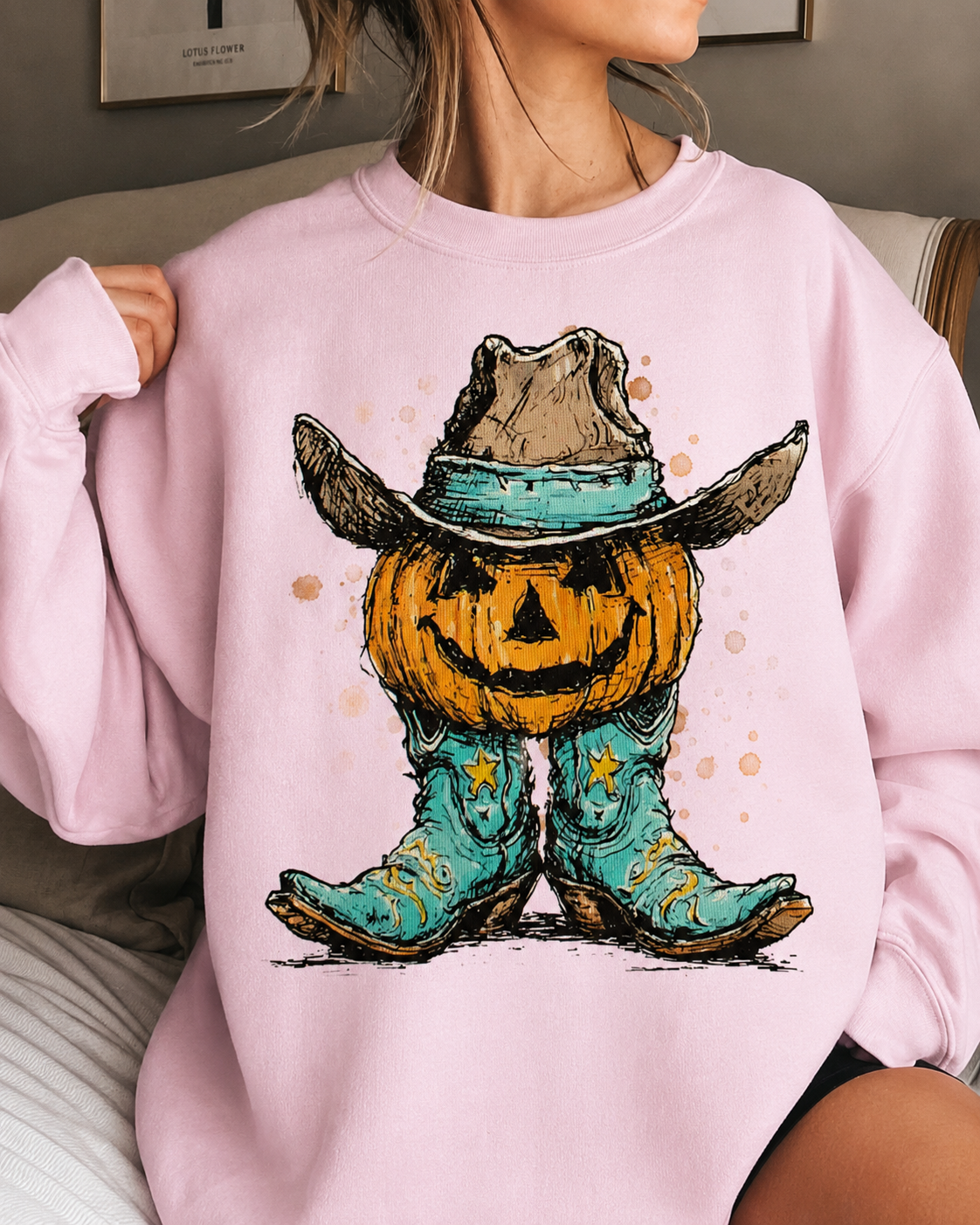 Vintage Cowboy Pumpkin Sweatshirt