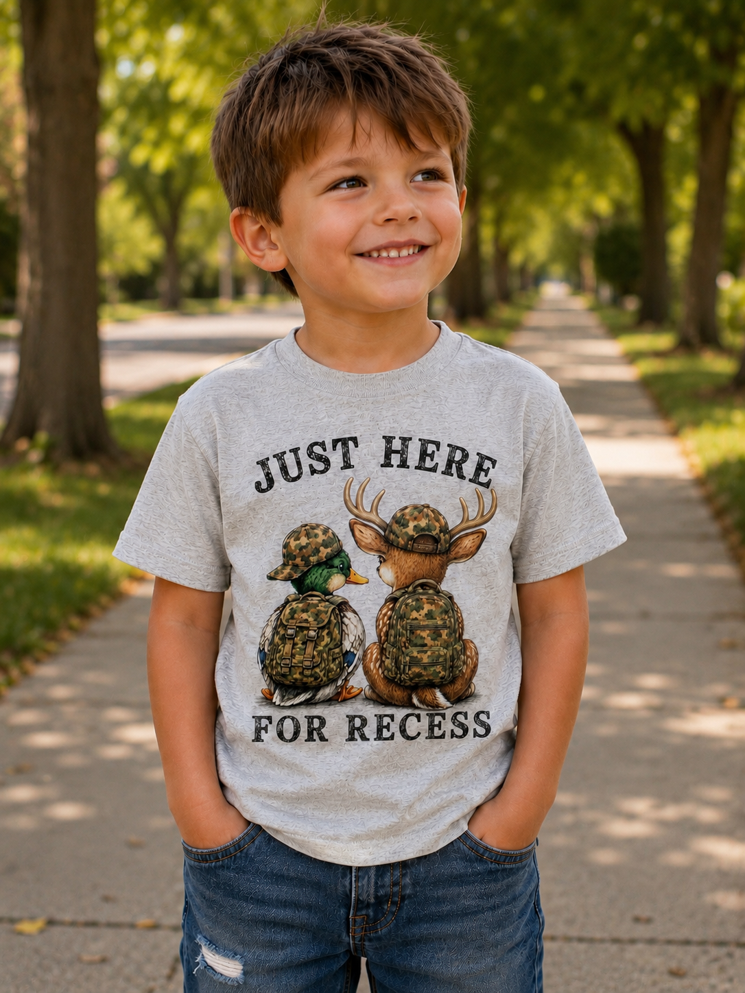 Just Here for Recess Kids Tee