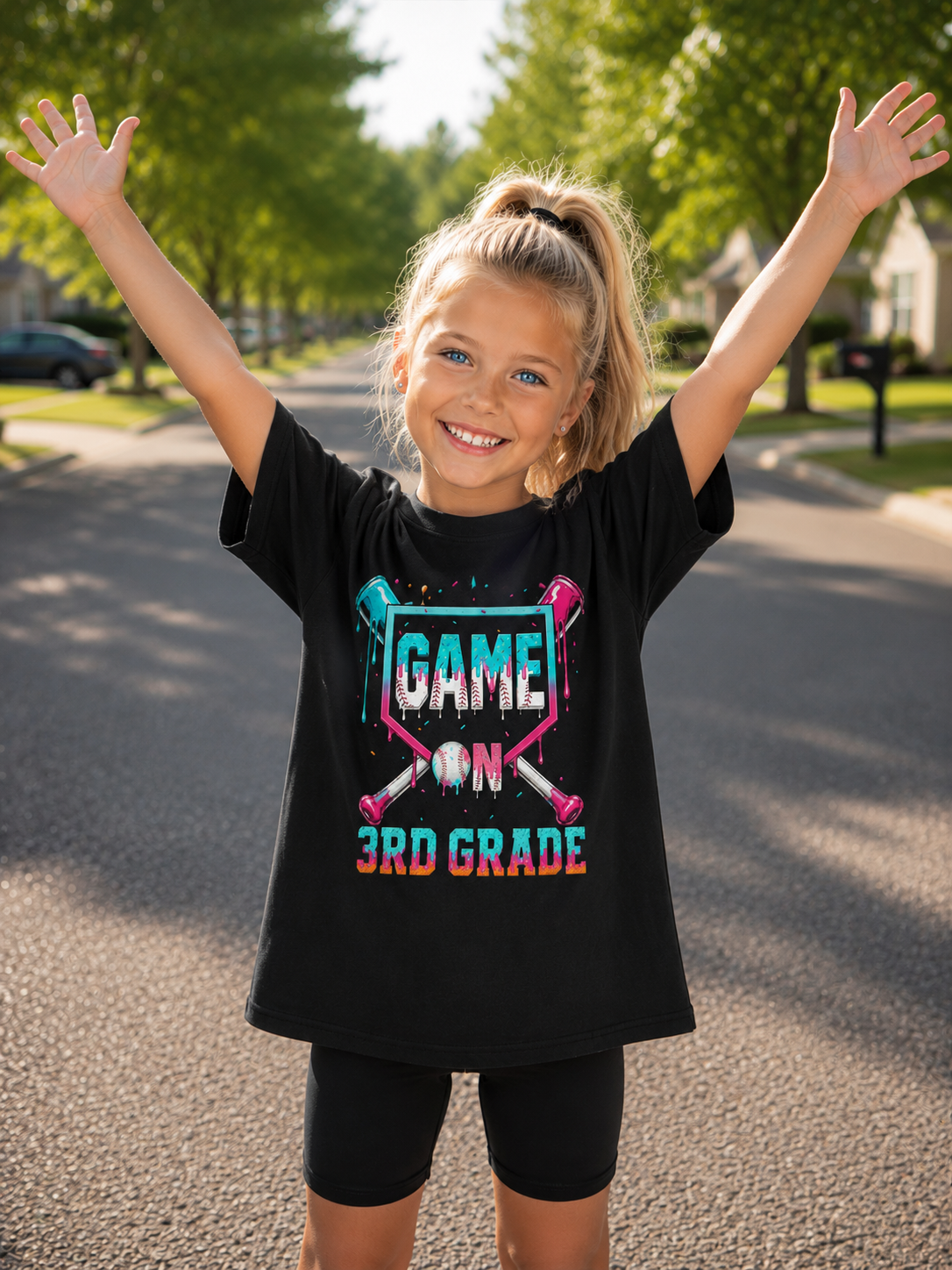 3rd Grade Game On Drippy Kids Tee