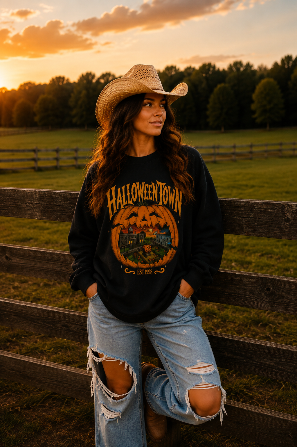 Jack-O’-Lantern Haunted Village Crewneck