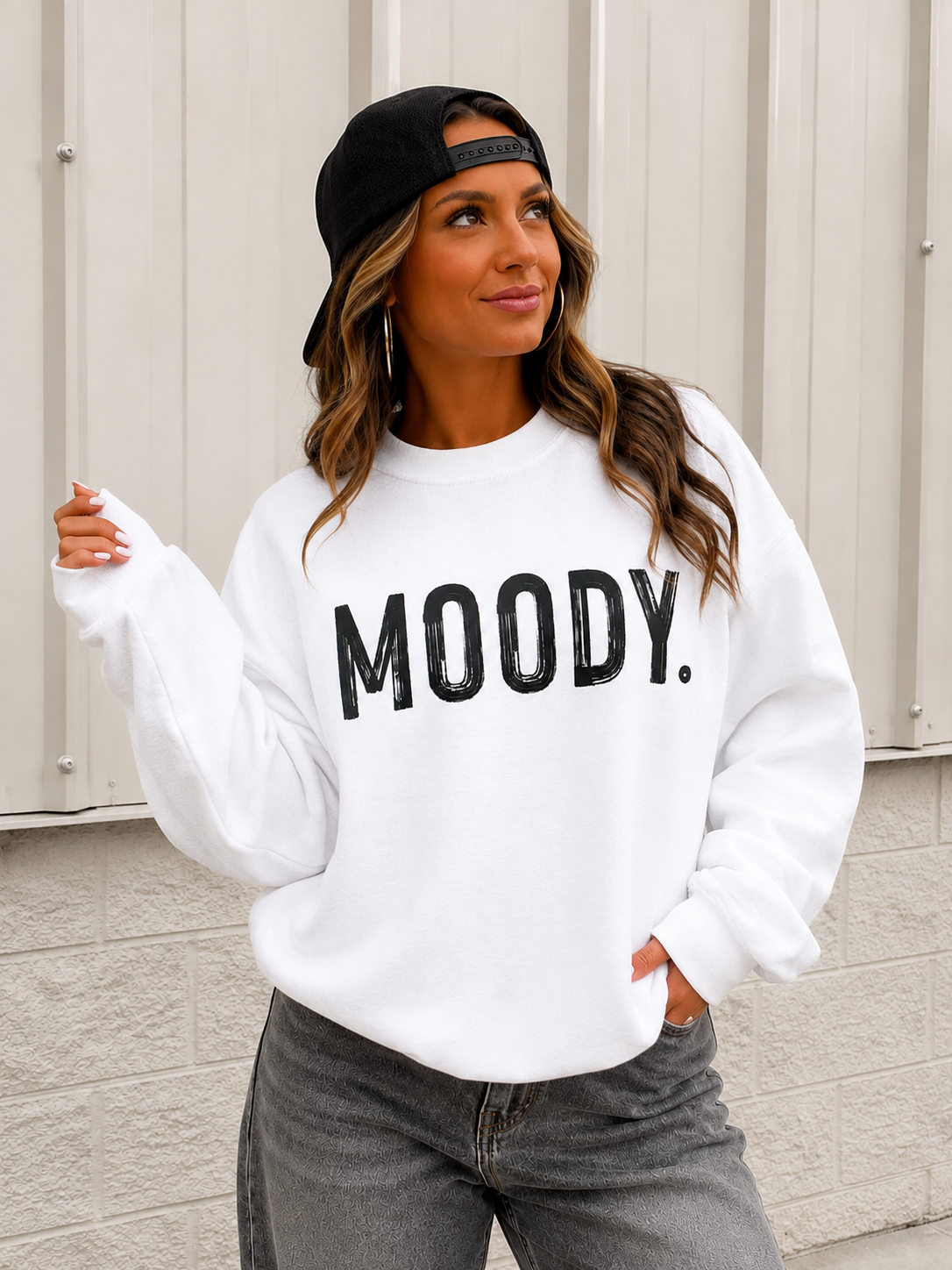 Moody. Crewneck
