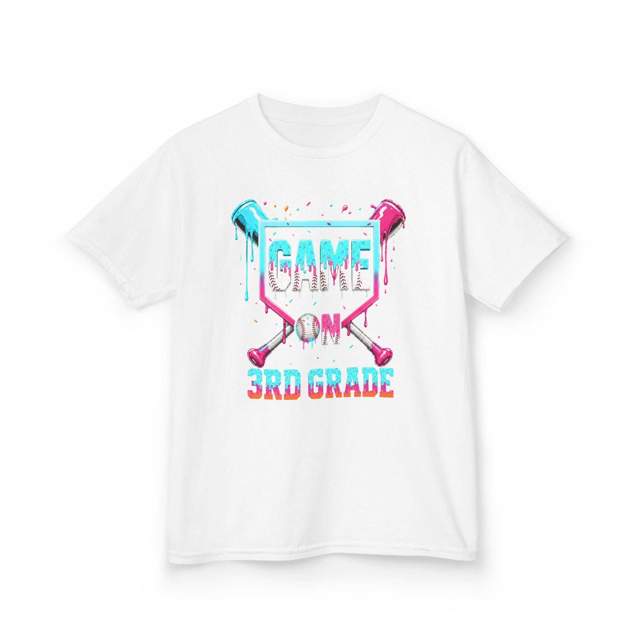 3rd Grade Game On Drippy Kids Tee